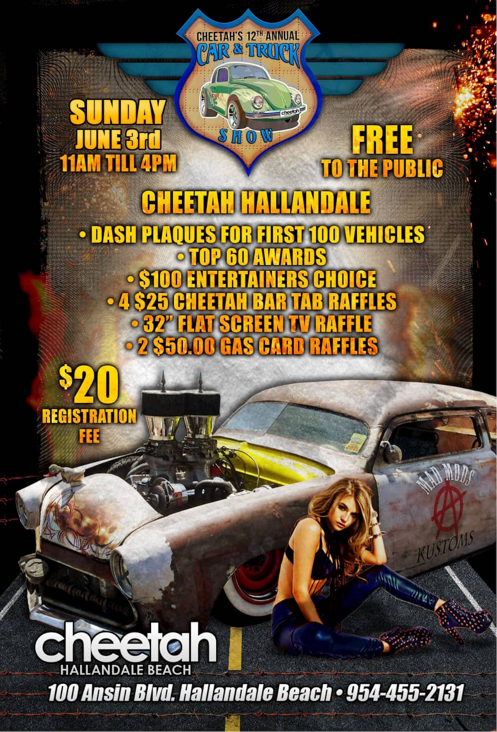 12th annual Cheetah car & truck show in Hallandale Beach