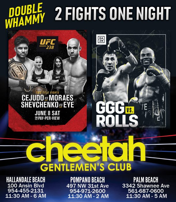 Cheetahs GGG vs Rolls and UFC 238 Fight Night
