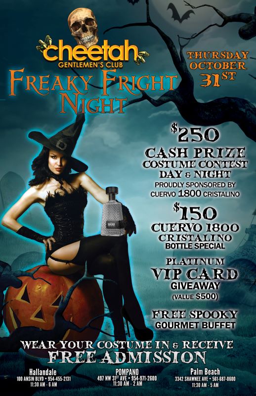 Cheetah Freaky Fright Night Halloween flyer