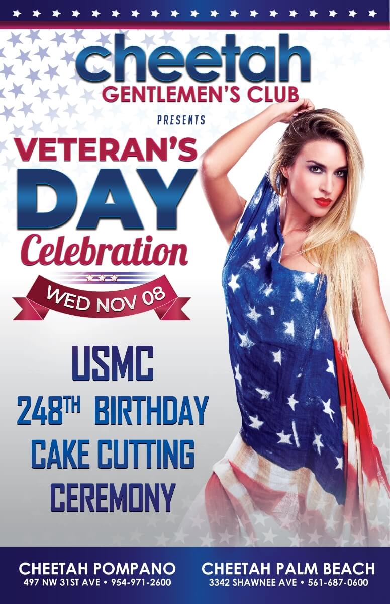 Cheetahs of South FL Veterans Day 2023 Flyer